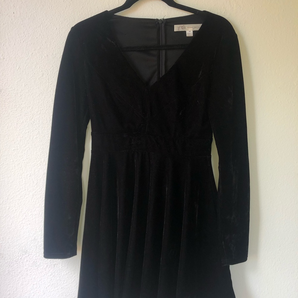 Black velvet dress